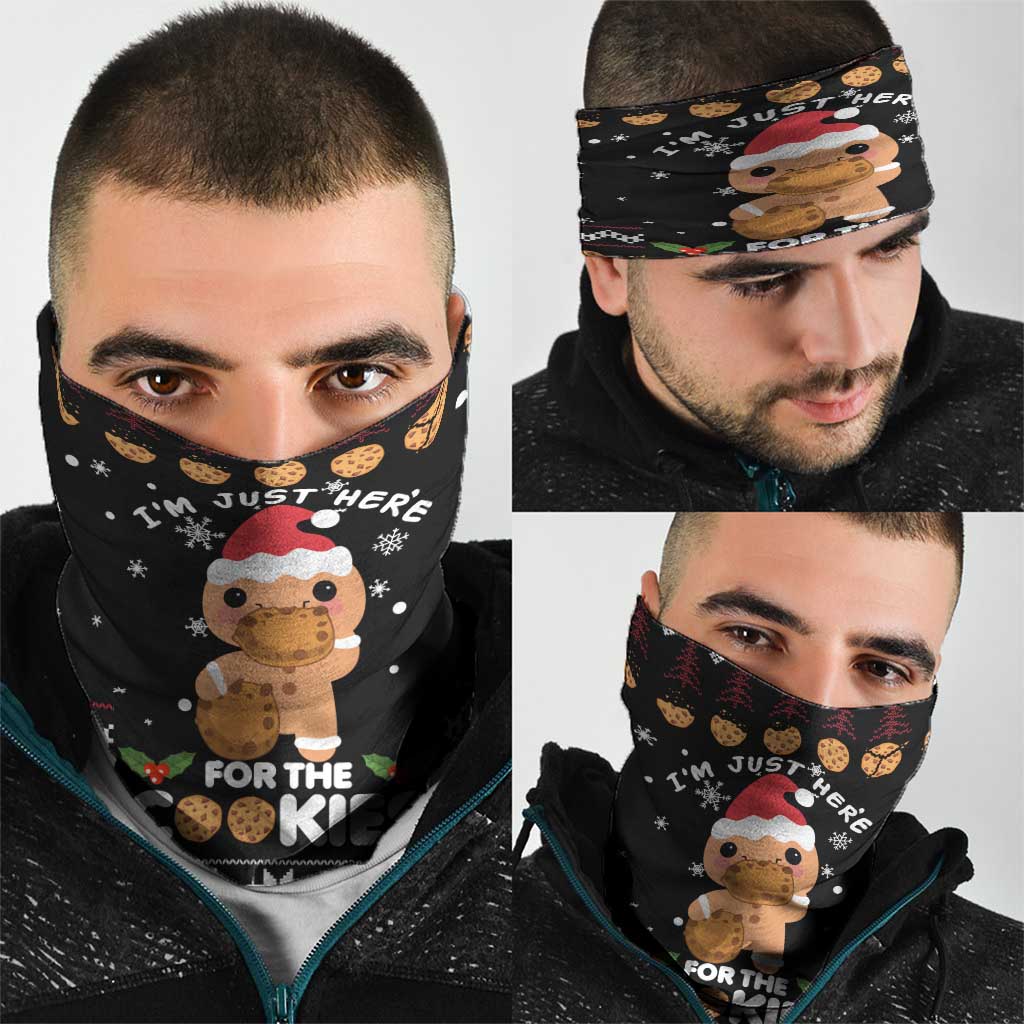Just Here For The Cookies Christmas Neck Gaiter Funny Xmas Holiday Patterns - Wonder Print Shop