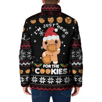 Just Here For The Cookies Christmas Padded Jacket Funny Xmas Holiday Patterns - Wonder Print Shop