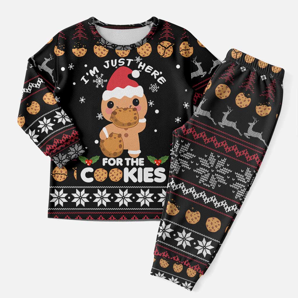 Just Here For The Cookies Christmas Pajama Set Funny Xmas Holiday Patterns - Wonder Print Shop