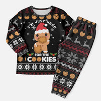 Just Here For The Cookies Christmas Pajama Set Funny Xmas Holiday Patterns - Wonder Print Shop