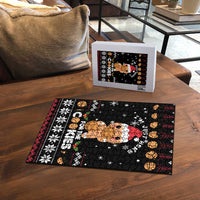 Just Here For The Cookies Christmas Puzzle Funny Xmas Holiday Patterns - Wonder Print Shop