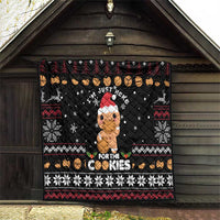 Just Here For The Cookies Christmas Quilt Funny Xmas Holiday Patterns - Wonder Print Shop