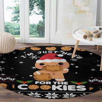 Just Here For The Cookies Christmas Round Carpet Funny Xmas Holiday Patterns - Wonder Print Shop