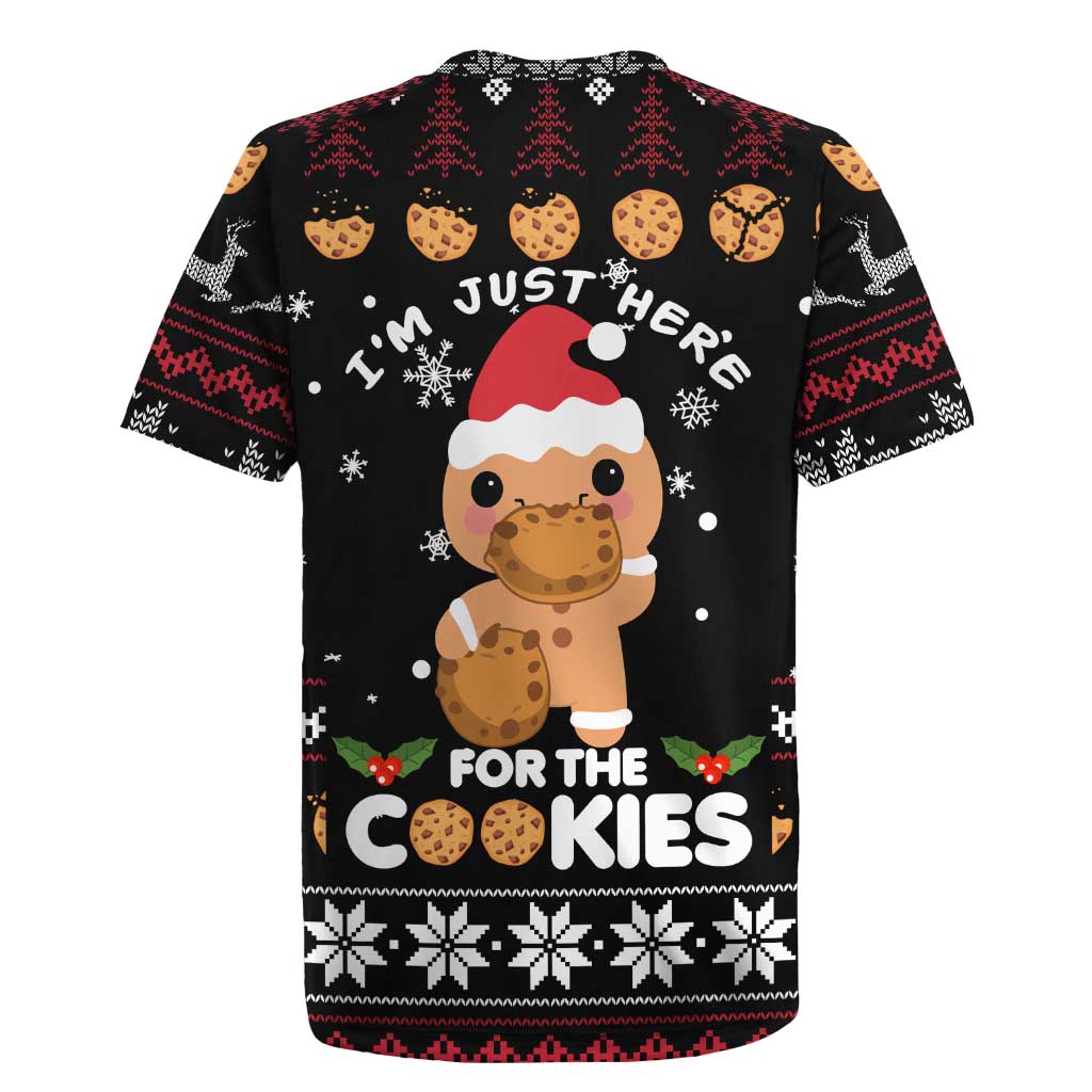 Just Here For The Cookies Christmas Rugby Jersey Funny Xmas Holiday Patterns - Wonder Print Shop
