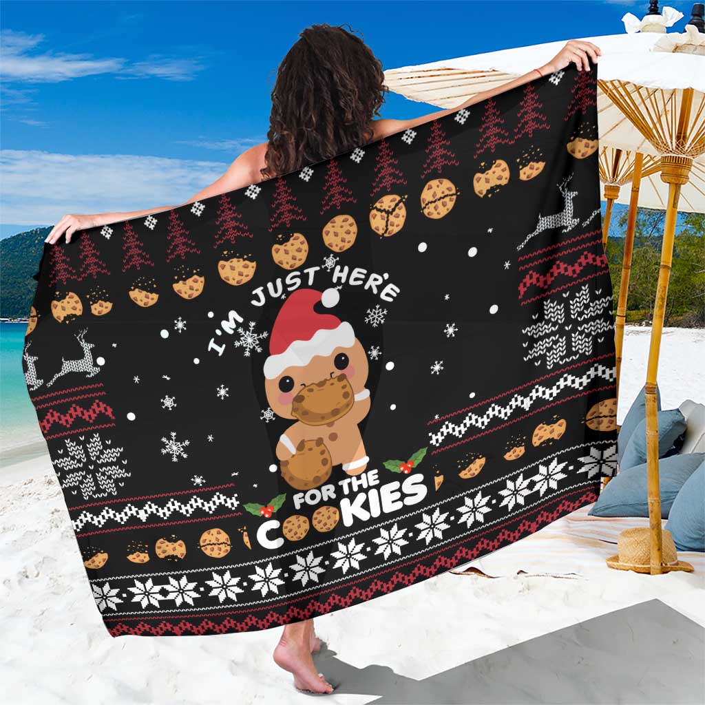 Just Here For The Cookies Christmas Sarong Funny Xmas Holiday Patterns - Wonder Print Shop
