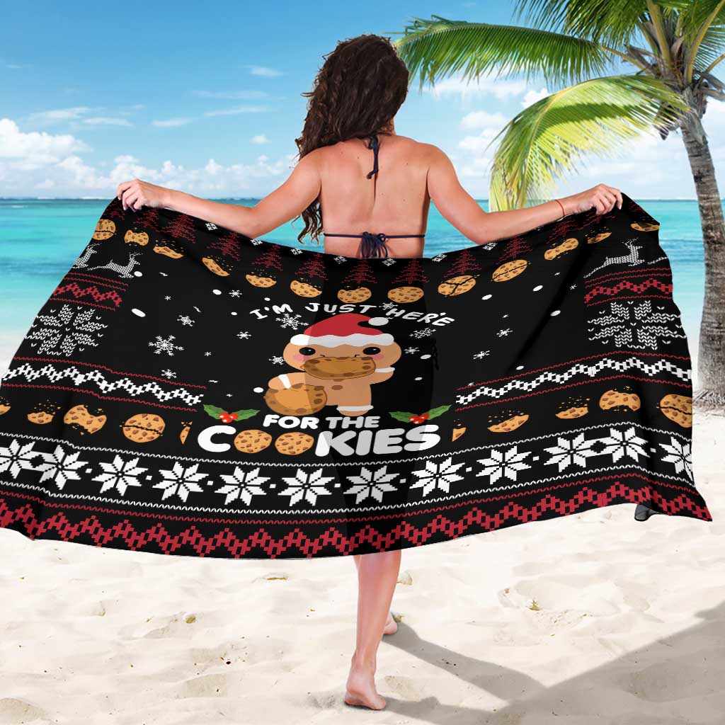 Just Here For The Cookies Christmas Sarong Funny Xmas Holiday Patterns - Wonder Print Shop