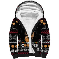 Just Here For The Cookies Christmas Sherpa Hoodie Funny Xmas Holiday Patterns - Wonder Print Shop