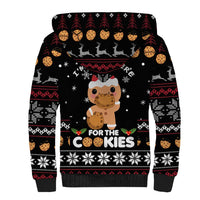 Just Here For The Cookies Christmas Sherpa Hoodie Funny Xmas Holiday Patterns - Wonder Print Shop