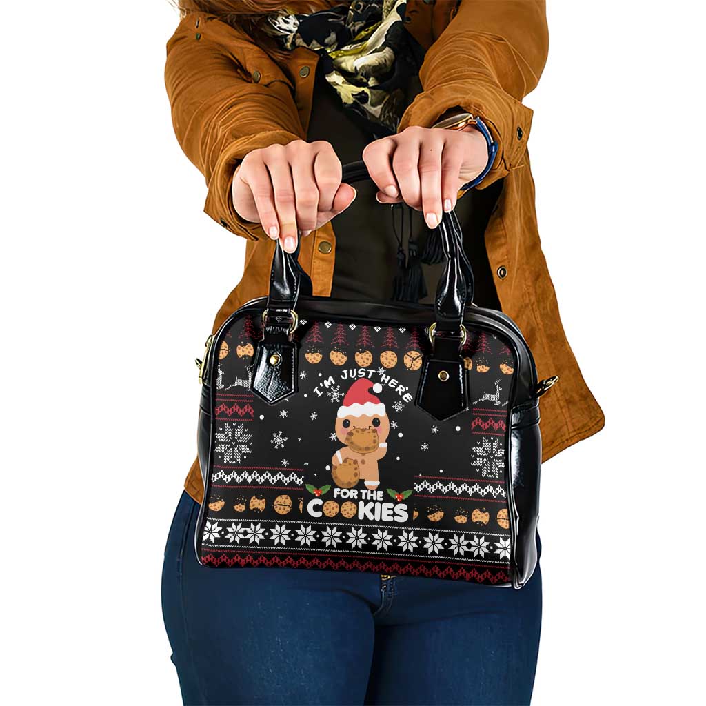Just Here For The Cookies Christmas Shoulder Handbag Funny Xmas Holiday Patterns - Wonder Print Shop