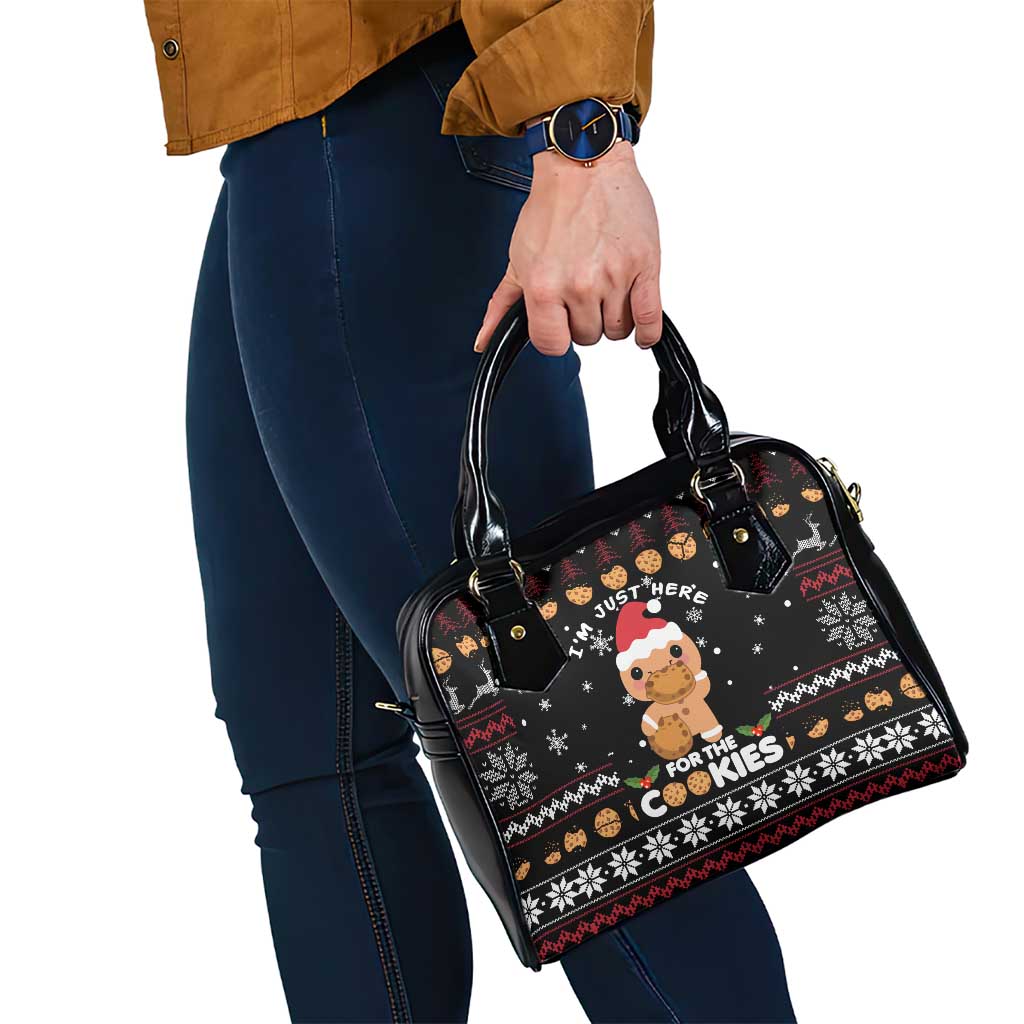 Just Here For The Cookies Christmas Shoulder Handbag Funny Xmas Holiday Patterns - Wonder Print Shop