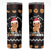 Just Here For The Cookies Christmas Skinny Tumbler Funny Xmas Holiday Patterns - Wonder Print Shop