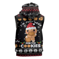 Just Here For The Cookies Christmas Sleeveless Zip Hoodie Funny Xmas Holiday Patterns - Wonder Print Shop