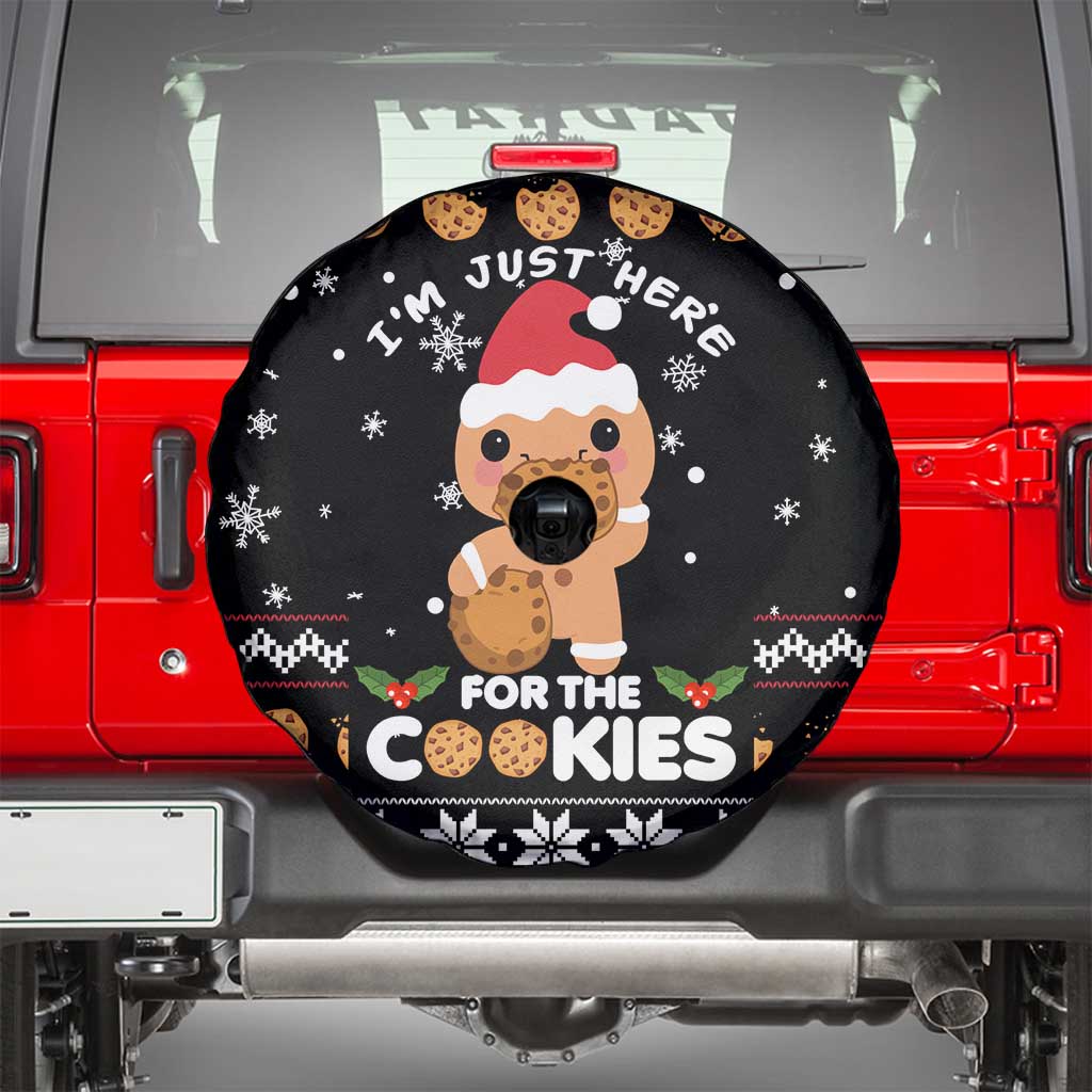 Just Here For The Cookies Christmas Spare Tire Cover Funny Xmas Holiday Patterns - Wonder Print Shop