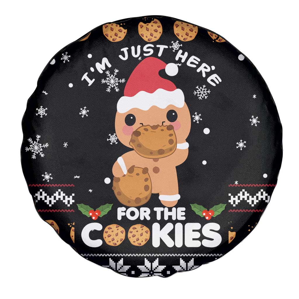 Just Here For The Cookies Christmas Spare Tire Cover Funny Xmas Holiday Patterns - Wonder Print Shop