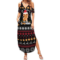 Just Here For The Cookies Christmas Summer Maxi Dress Funny Xmas Holiday Patterns - Wonder Print Shop