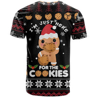 Just Here For The Cookies Christmas T Shirt Funny Xmas Holiday Patterns - Wonder Print Shop