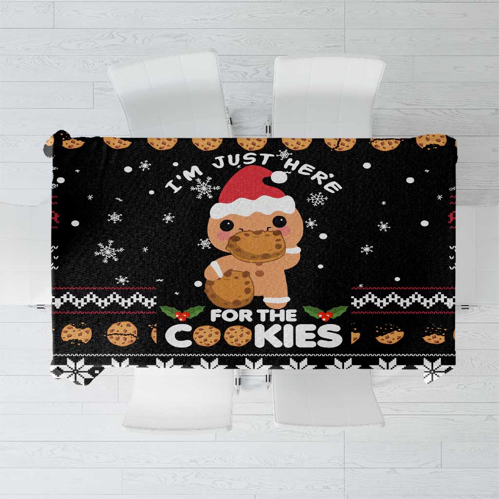 Just Here For The Cookies Christmas Tablecloth Funny Xmas Holiday Patterns - Wonder Print Shop