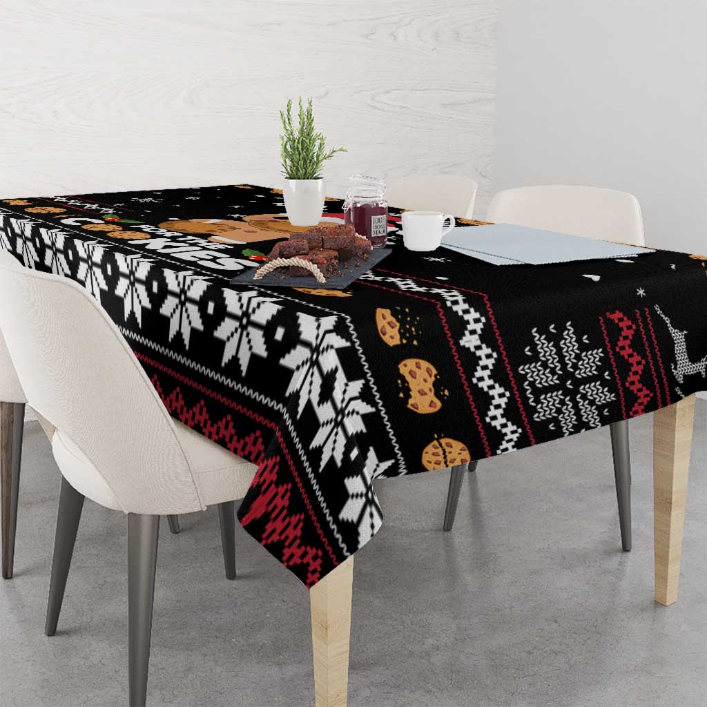Just Here For The Cookies Christmas Tablecloth Funny Xmas Holiday Patterns - Wonder Print Shop