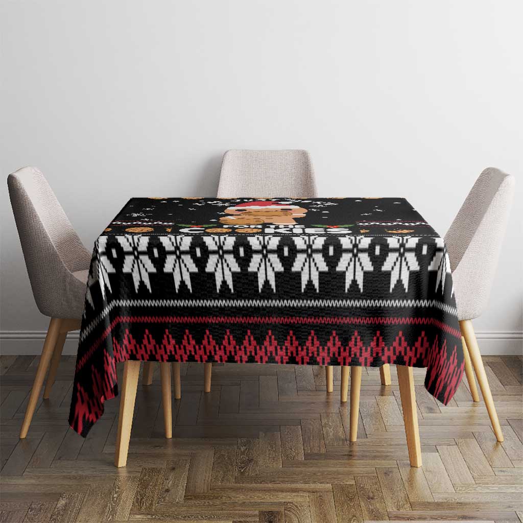 Just Here For The Cookies Christmas Tablecloth Funny Xmas Holiday Patterns - Wonder Print Shop