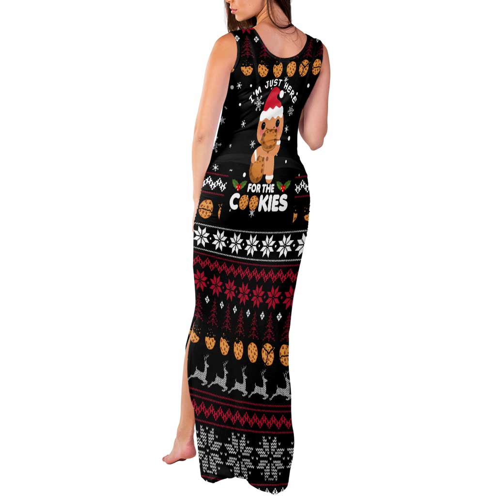 Just Here For The Cookies Christmas Tank Maxi Dress Funny Xmas Holiday Patterns - Wonder Print Shop