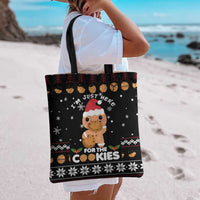 Just Here For The Cookies Christmas Tote Bag Funny Xmas Holiday Patterns - Wonder Print Shop