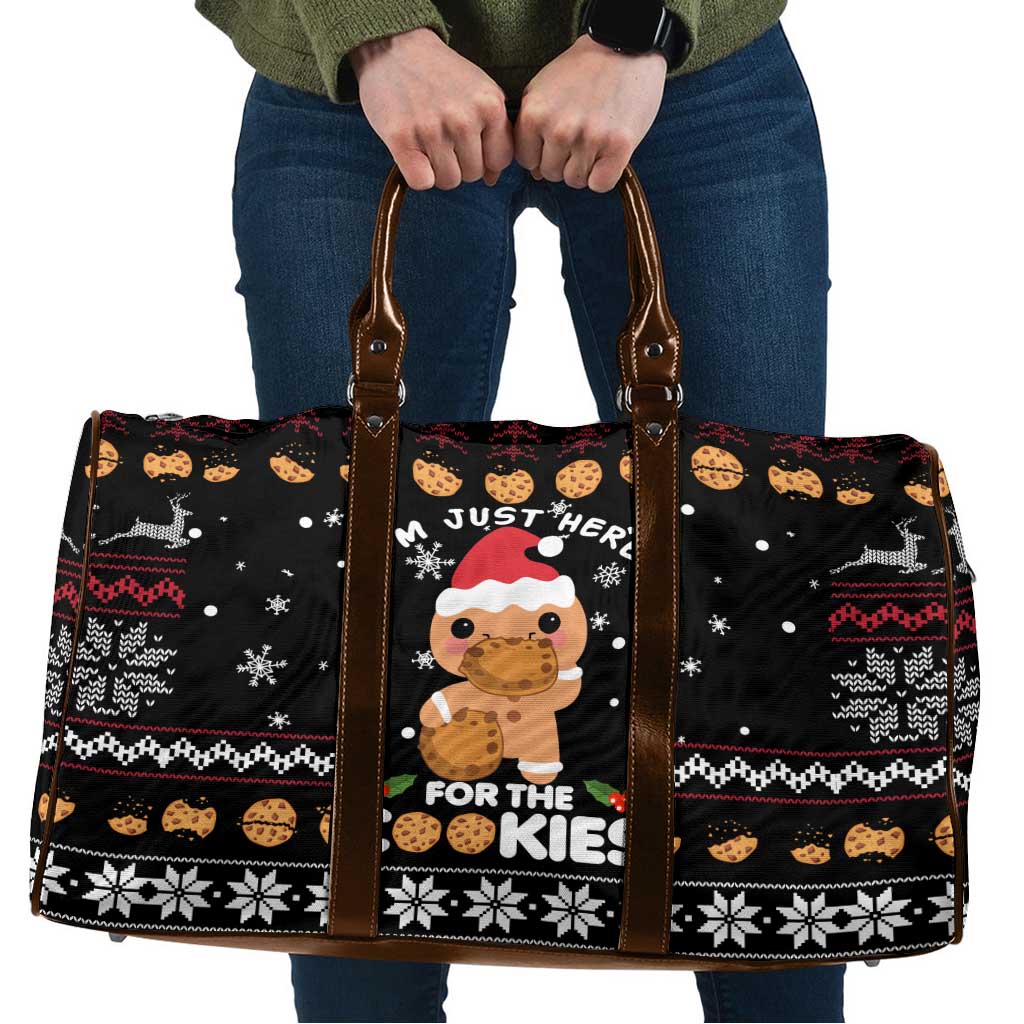Just Here For The Cookies Christmas Travel Bag Funny Xmas Holiday Patterns - Wonder Print Shop
