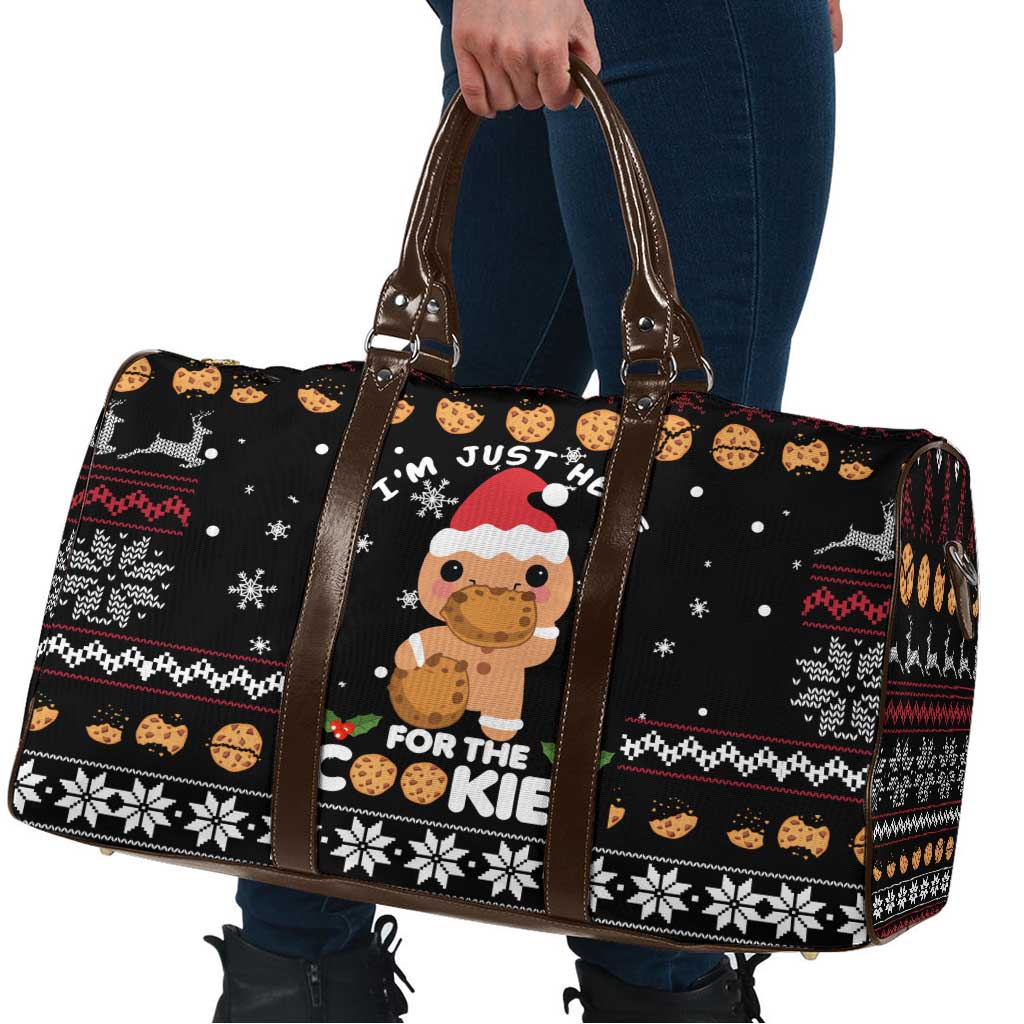 Just Here For The Cookies Christmas Travel Bag Funny Xmas Holiday Patterns - Wonder Print Shop
