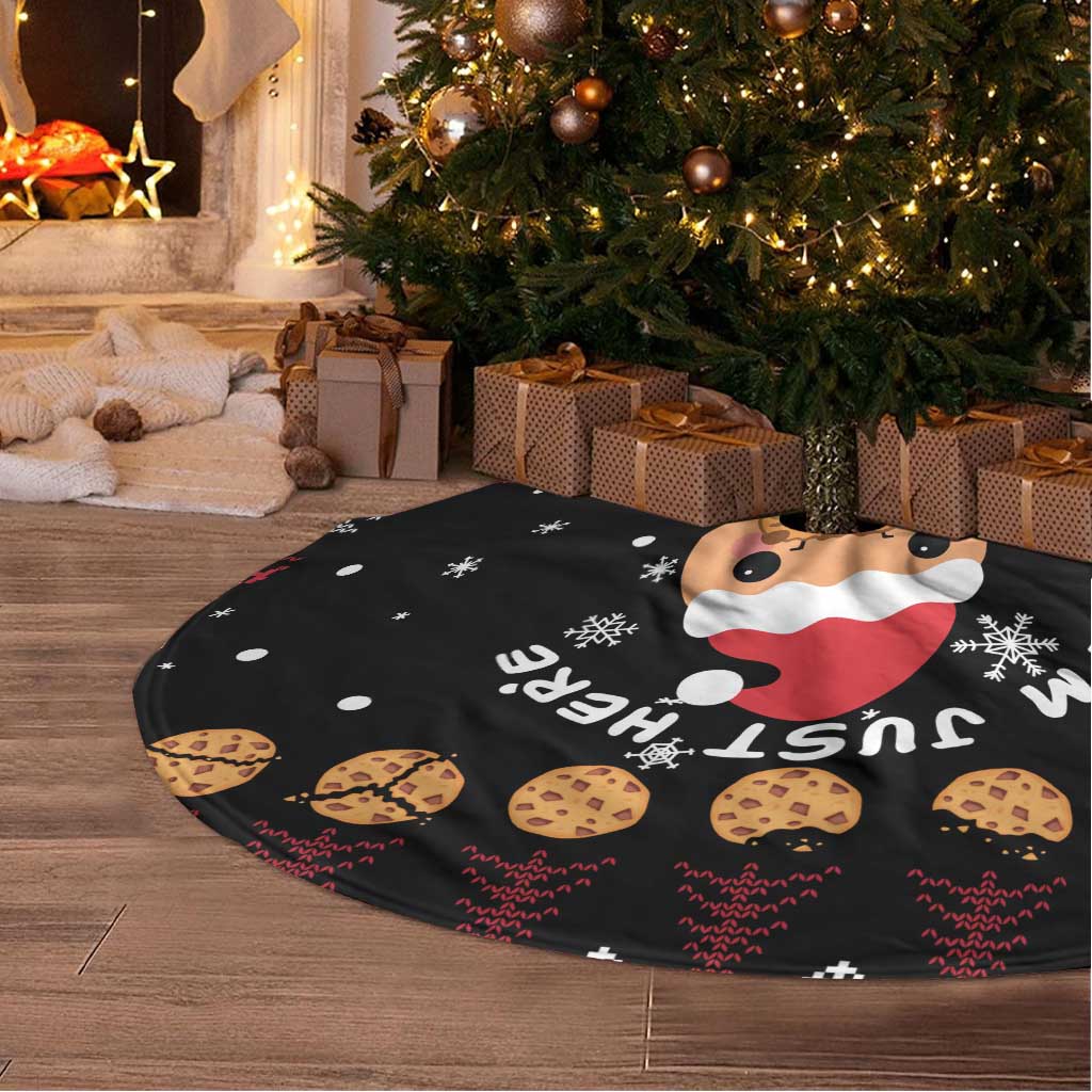 Just Here For The Cookies Christmas Tree Skirt Funny Xmas Holiday Patterns - Wonder Print Shop