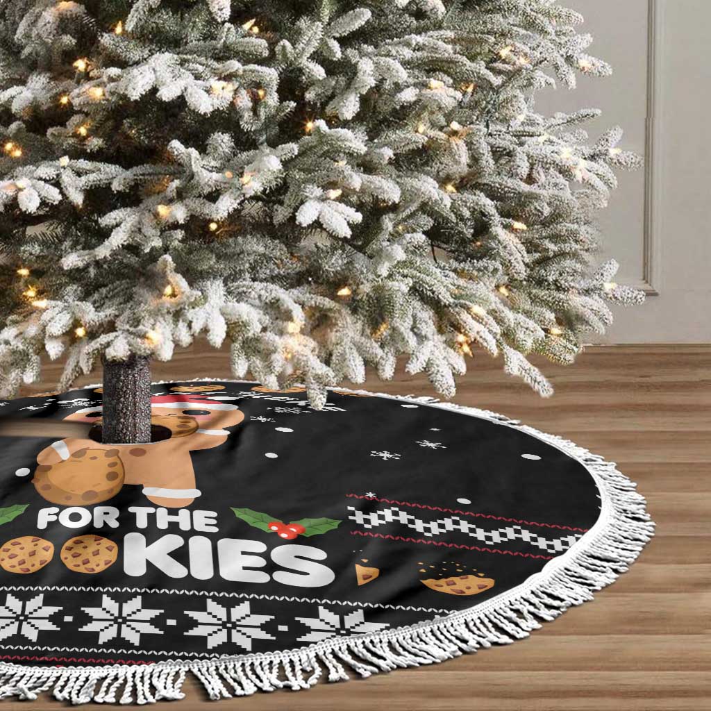 Just Here For The Cookies Christmas Tree Skirt Funny Xmas Holiday Patterns - Wonder Print Shop