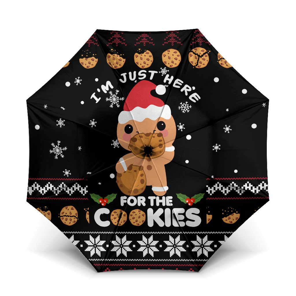 Just Here For The Cookies Christmas Umbrella Funny Xmas Holiday Patterns - Wonder Print Shop