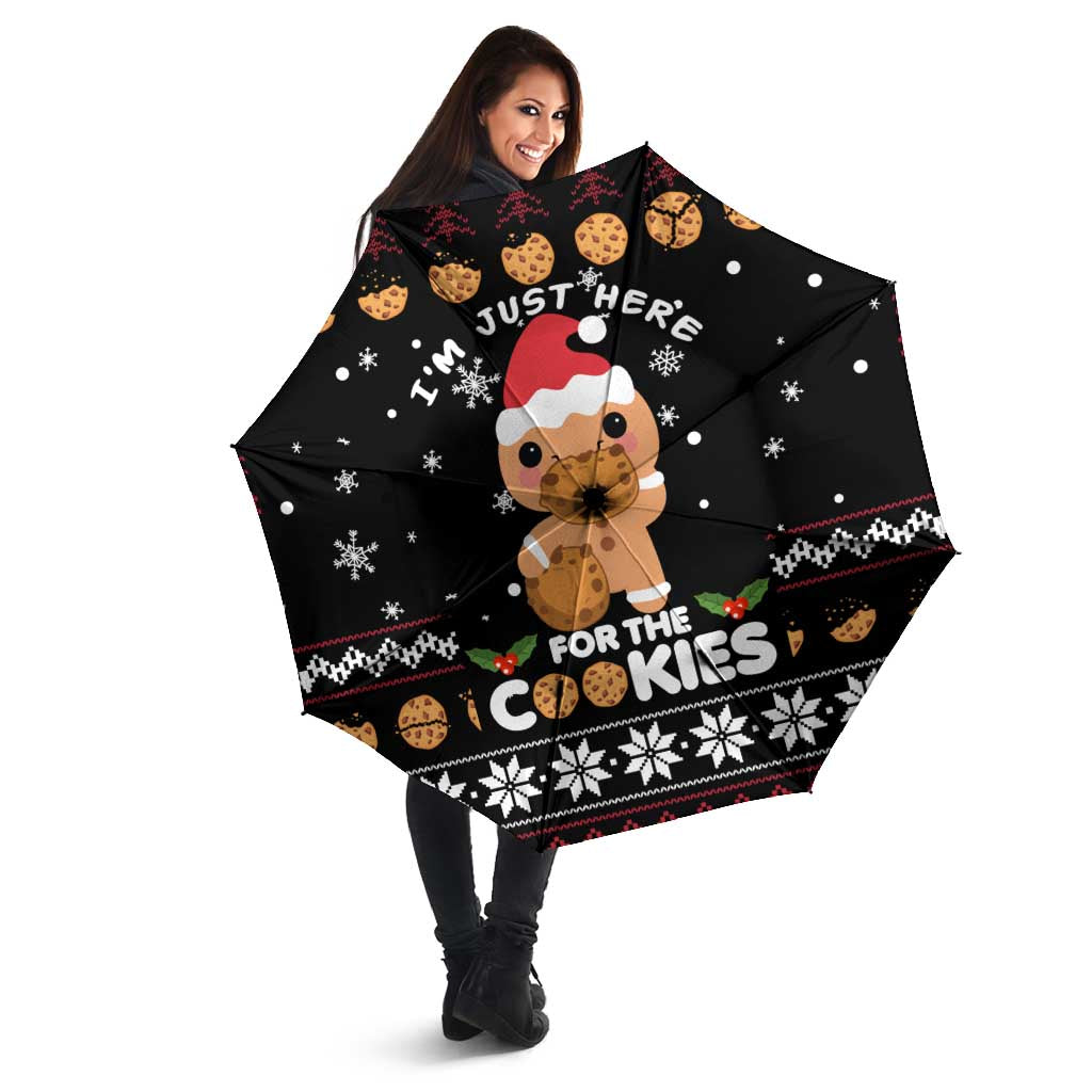 Just Here For The Cookies Christmas Umbrella Funny Xmas Holiday Patterns - Wonder Print Shop