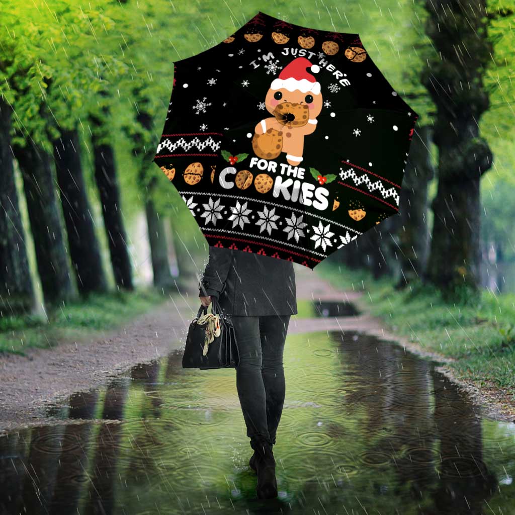 Just Here For The Cookies Christmas Umbrella Funny Xmas Holiday Patterns - Wonder Print Shop