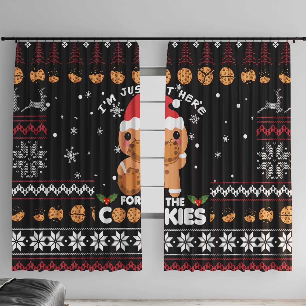 Just Here For The Cookies Christmas Window Curtain Funny Xmas Holiday Patterns - Wonder Print Shop