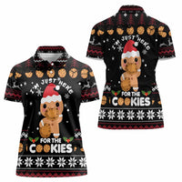 Just Here For The Cookies Christmas Women Polo Shirt Funny Xmas Holiday Patterns - Wonder Print Shop