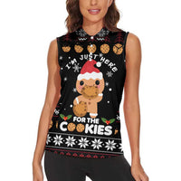 Just Here For The Cookies Christmas Women Sleeveless Polo Shirt Funny Xmas Holiday Patterns - Wonder Print Shop