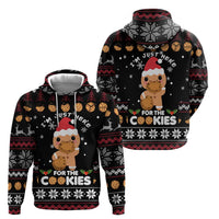 Just Here For The Cookies Christmas Zip Hoodie Funny Xmas Holiday Patterns - Wonder Print Shop