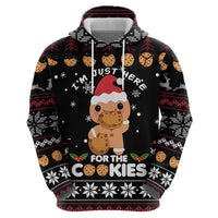Just Here For The Cookies Christmas Zip Hoodie Funny Xmas Holiday Patterns - Wonder Print Shop