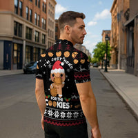 Just Here For The Cookies Christmas Zipper Polo Shirt Funny Xmas Holiday Patterns - Wonder Print Shop