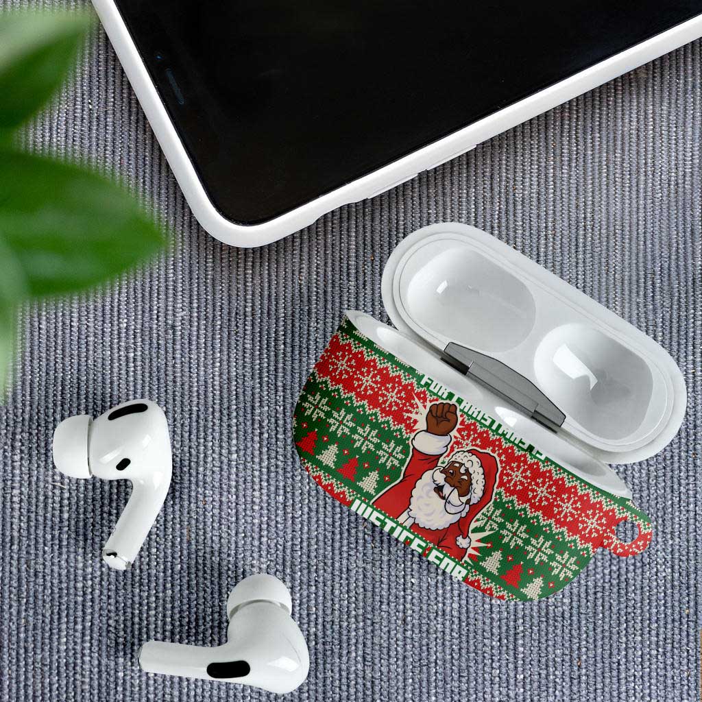 Justice For Black Lives Christmas AirPods Case Funny Xmas Holiday Patterns - Wonder Print Shop