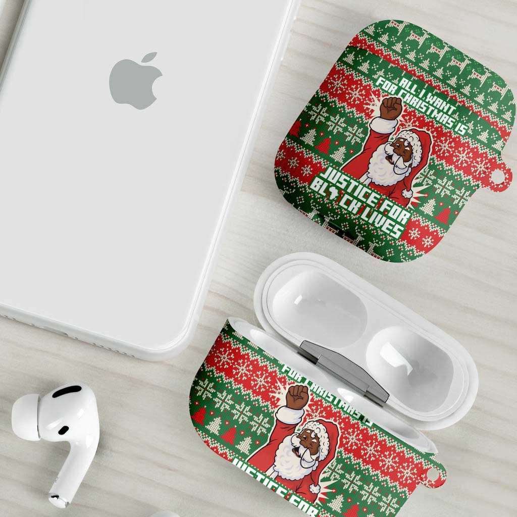 Justice For Black Lives Christmas AirPods Case Funny Xmas Holiday Patterns - Wonder Print Shop