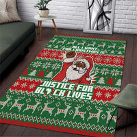 Justice For Black Lives Christmas Area Rug Funny Xmas Holiday Patterns - Wonder Print Shop