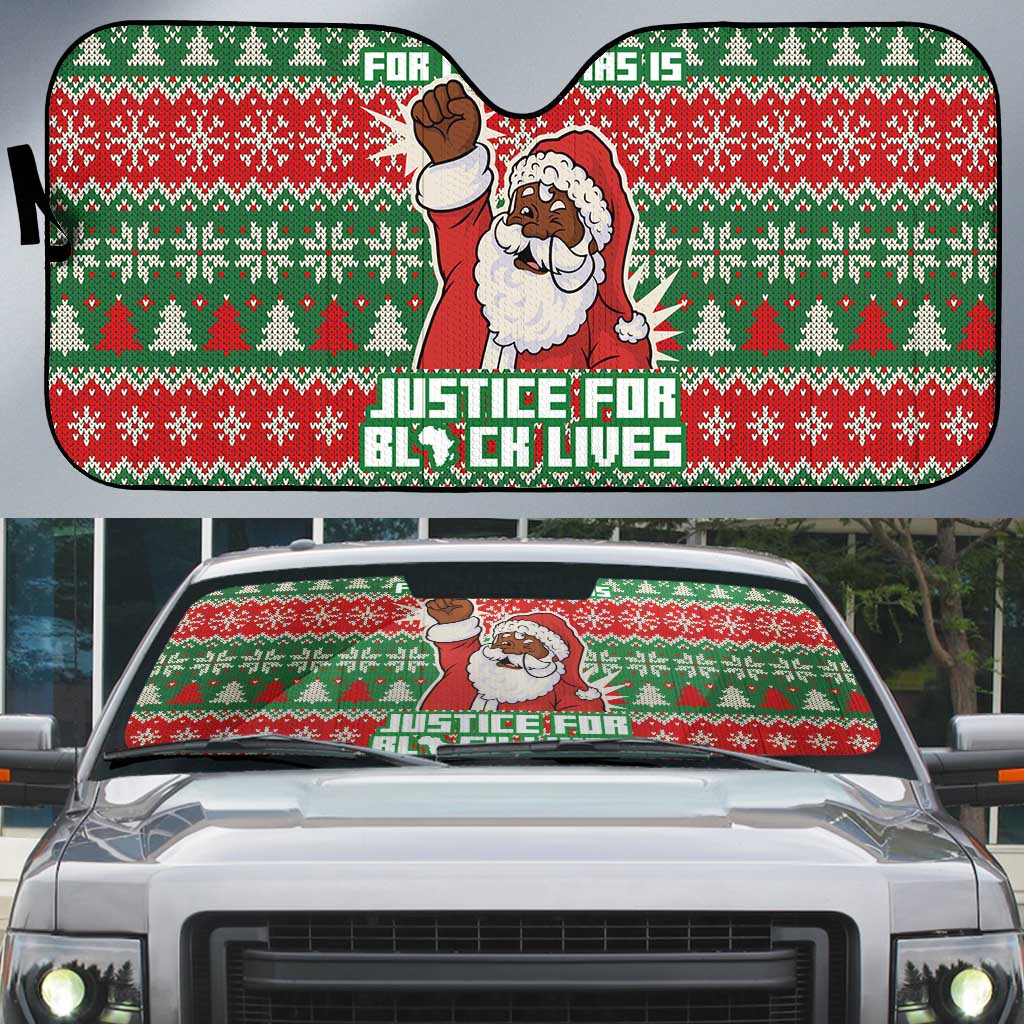 Justice For Black Lives Christmas Auto Sun Shade Funny Xmas Holiday Patterns - Wonder Print Shop