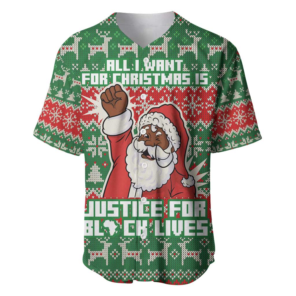 Justice For Black Lives Christmas Baseball Jersey Funny Xmas Holiday Patterns - Wonder Print Shop