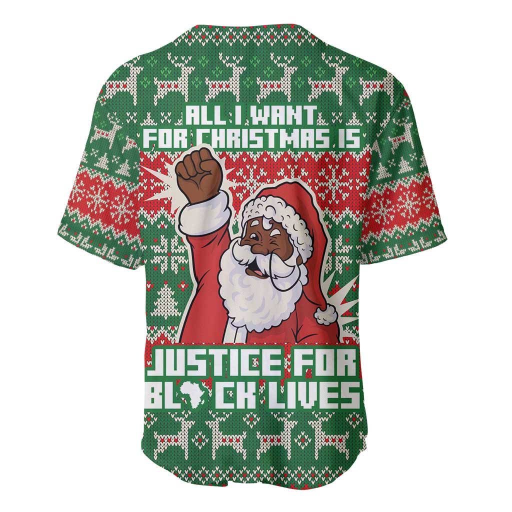 Justice For Black Lives Christmas Baseball Jersey Funny Xmas Holiday Patterns - Wonder Print Shop