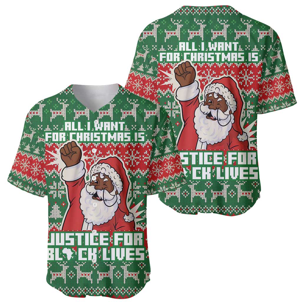 Justice For Black Lives Christmas Baseball Jersey Funny Xmas Holiday Patterns - Wonder Print Shop