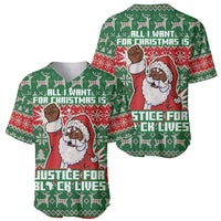 Justice For Black Lives Christmas Baseball Jersey Funny Xmas Holiday Patterns - Wonder Print Shop