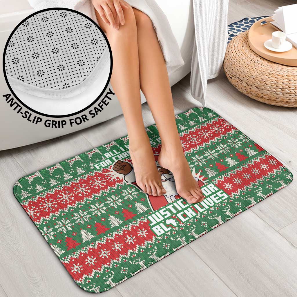Justice For Black Lives Christmas Bathroom Set Funny Xmas Holiday Patterns - Wonder Print Shop