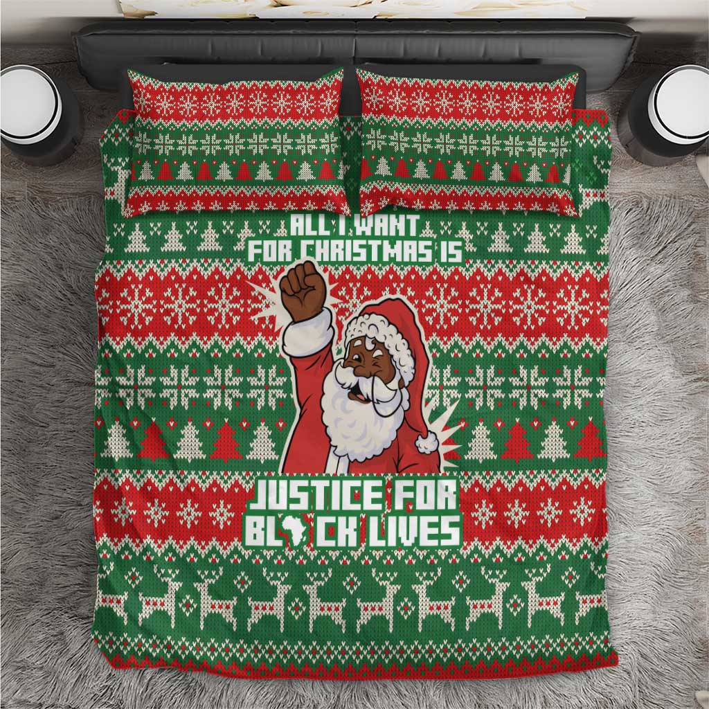Justice For Black Lives Christmas Bedding Set Funny Xmas Holiday Patterns - Wonder Print Shop