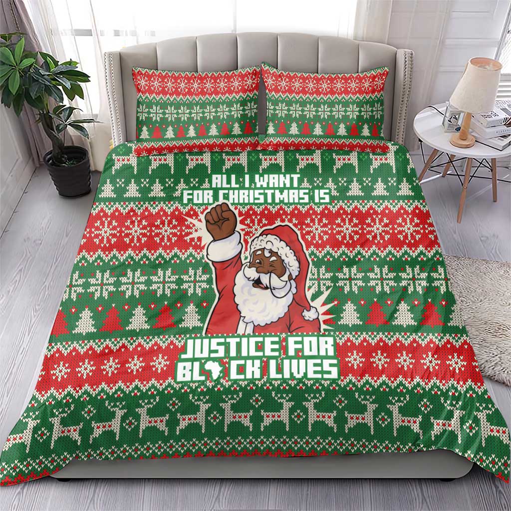 Justice For Black Lives Christmas Bedding Set Funny Xmas Holiday Patterns - Wonder Print Shop