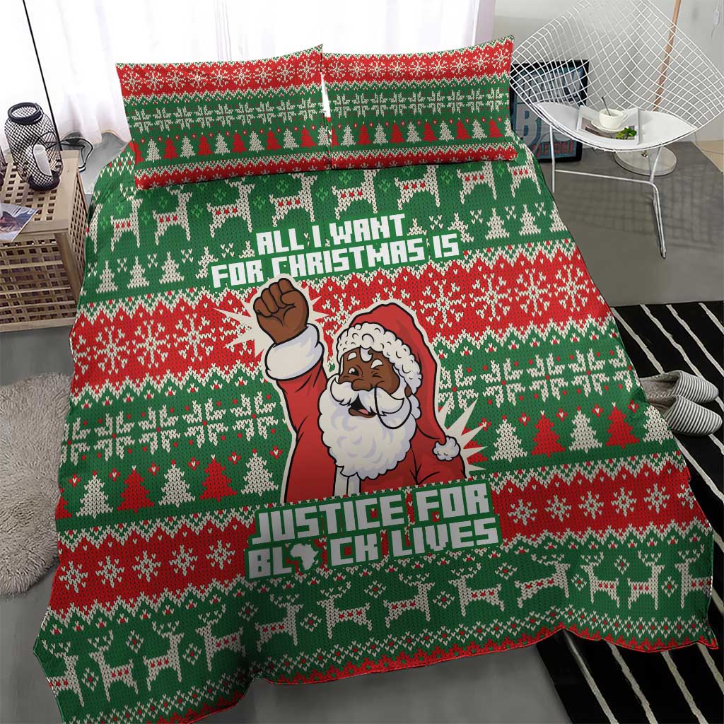 Justice For Black Lives Christmas Bedding Set Funny Xmas Holiday Patterns - Wonder Print Shop